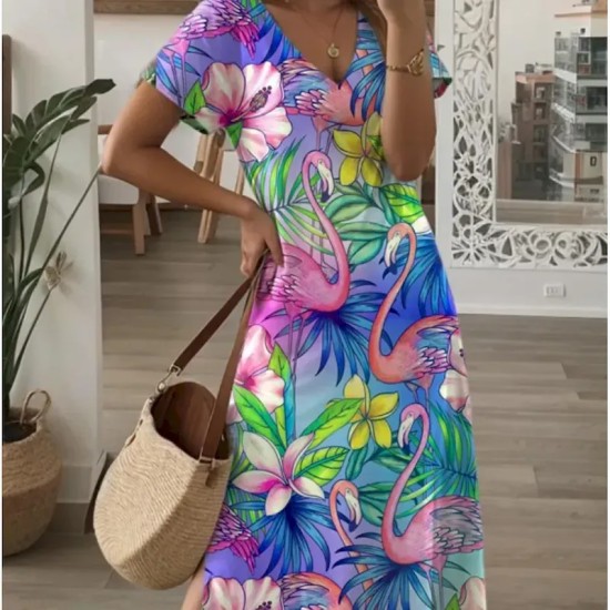 Women's Maxi Dress Casual Dress Sundress Shift Dress Stylish Casual Drop Shoulder Vacation Daily Regular Fit Floral Short Sleeve V Neck Purple Green S Women's Maxi Dress Casual Dress Sundress Shift Dress Stylish Casual Drop Shoulder Vacation Daily Regular Fit Floral Short Sleeve V Neck Purple Green S