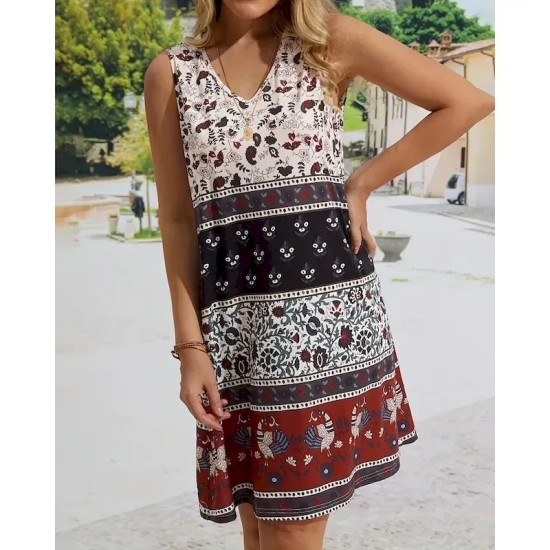 Women's Mini Dress Floral Dress Boho Dress Print Dress Fashion Classic Modern Vacation Daily Holiday Regular Fit Flower Sleeveless V Neck Black Summer Women's Mini Dress Floral Dress Boho Dress Print Dress Fashion Classic Modern Vacation Daily Holiday Regular Fit Flower Sleeveless V Neck Black Summer