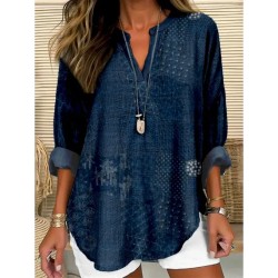 Women's Blouse Tunic V Neck Long Sleeve Boho Casual Tops Graphic Geometric Paisley Vintage Daily Stylish Notched Neck Regular Tops Daily Resort Wear P Women's Blouse Tunic V Neck Long Sleeve Boho Casual Tops Graphic Geometric Paisley Vintage Daily Stylish Notched Neck Regular Tops Daily Resort Wear P