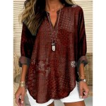 Women's Blouse Tunic V Neck Long Sleeve Boho Casual Tops Graphic Geometric Paisley Vintage Daily Stylish Notched Neck Regular Tops Daily Resort Wear P Women's Blouse Tunic V Neck Long Sleeve Boho Casual Tops Graphic Geometric Paisley Vintage Daily Stylish Notched Neck Regular Tops Daily Resort Wear P