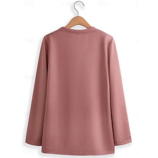 Women's Pullover Sweatshirt Graphic Warm Casual Fuzzy Long Sleeve Round Neck Regular Tops Street Casual Yellow Pink Dark Pink Blue Gray Spring Fall Wi Women's Pullover Sweatshirt Graphic Warm Casual Fuzzy Long Sleeve Round Neck Regular Tops Street Casual Yellow Pink Dark Pink Blue Gray Spring Fall Wi