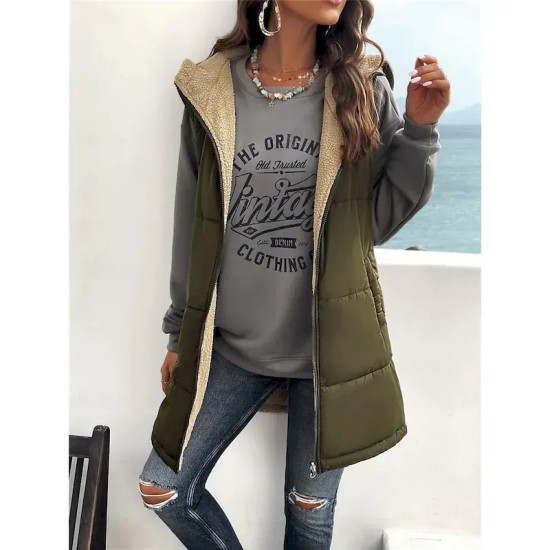 Women's Fleece Jacket Fleece Vest Teddy Coat Warm Breathable Zipper Pocket Fleece Lined Casual Plain Vacation Street Daily Wear Going out Zipper Regul Women's Fleece Jacket Fleece Vest Teddy Coat Warm Breathable Zipper Pocket Fleece Lined Casual Plain Vacation Street Daily Wear Going out Zipper Regul