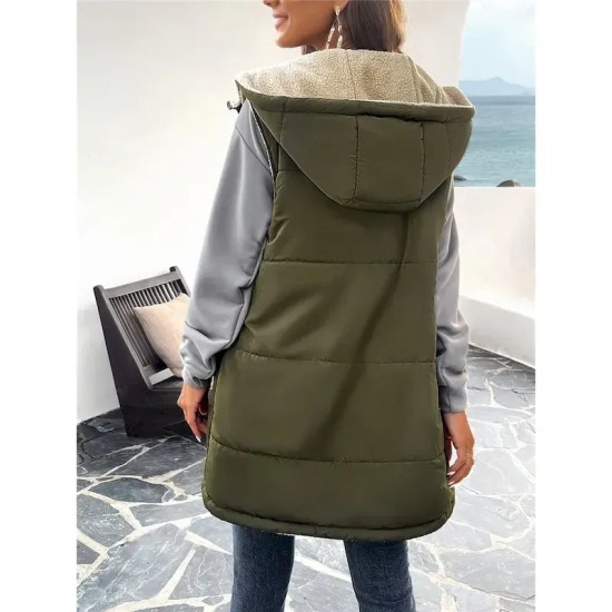 Women's Fleece Jacket Fleece Vest Teddy Coat Warm Breathable Zipper Pocket Fleece Lined Casual Plain Vacation Street Daily Wear Going out Zipper Regul Women's Fleece Jacket Fleece Vest Teddy Coat Warm Breathable Zipper Pocket Fleece Lined Casual Plain Vacation Street Daily Wear Going out Zipper Regul