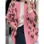 Women's Sweater Cardigan Casual Soft Pure Color Ribbed V Neck Buttons Knitted Print Long Sleeve Long Tops Knit Outdoor Daily Weekend Black Pink Fall W Women's Sweater Cardigan Casual Soft Pure Color Ribbed V Neck Buttons Knitted Print Long Sleeve Long Tops Knit Outdoor Daily Weekend Black Pink Fall W