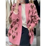 Women's Sweater Cardigan Casual Soft Pure Color Ribbed V Neck Buttons Knitted Print Long Sleeve Long Tops Knit Outdoor Daily Weekend Black Pink Fall W Women's Sweater Cardigan Casual Soft Pure Color Ribbed V Neck Buttons Knitted Print Long Sleeve Long Tops Knit Outdoor Daily Weekend Black Pink Fall W