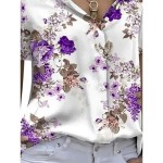 Women's Shirt Blouse Floral Stylish Casual Short Sleeve Shirt Collar Regular Tops Daily Buttons Print Blue Purple Green Summer Spring 2025 Women's Shirt Blouse Floral Stylish Casual Short Sleeve Shirt Collar Regular Tops Daily Buttons Print Blue Purple Green Summer Spring 2025