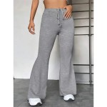 Women's Flare Leggings Fashion Streetwear Full Length High Waist Solid Color Pocket Elastic Drawstring Design High Cut Comfort Breathability Soft Micr Women's Flare Leggings Fashion Streetwear Full Length High Waist Solid Color Pocket Elastic Drawstring Design High Cut Comfort Breathability Soft Micr