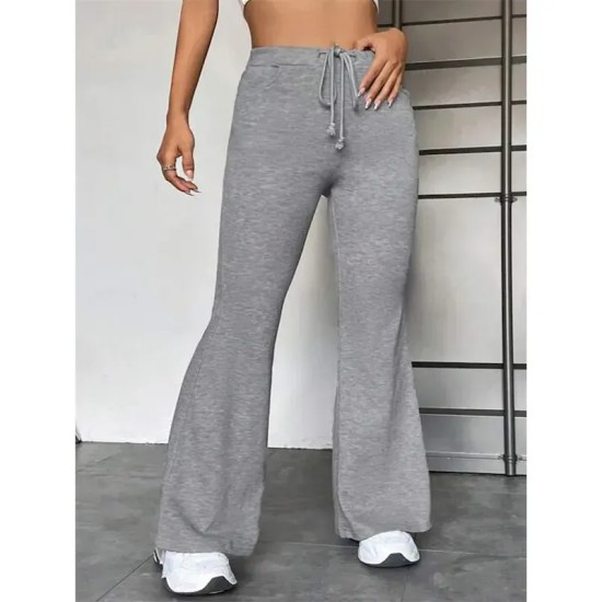 Women's Flare Leggings Fashion Streetwear Full Length High Waist Solid Color Pocket Elastic Drawstring Design High Cut Comfort Breathability Soft Micr Women's Flare Leggings Fashion Streetwear Full Length High Waist Solid Color Pocket Elastic Drawstring Design High Cut Comfort Breathability Soft Micr