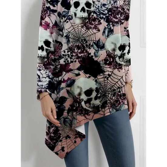 Women's Blouse Floral Graphic Elegant Active Stylish Long Sleeve Turtleneck Regular Tops Party Evening Wear Daily Going out Asymmetric Hem Pink Spring Women's Blouse Floral Graphic Elegant Active Stylish Long Sleeve Turtleneck Regular Tops Party Evening Wear Daily Going out Asymmetric Hem Pink Spring