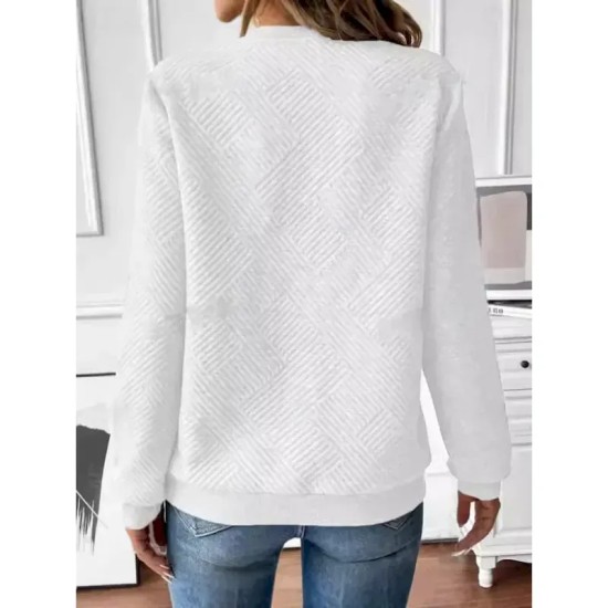 Women's Texture Sweatshirt Pullover Plain Streetwear Casual Comfy Long Sleeve V Neck Regular Tops Street Holiday Going out Half Zipper Quarter Zipper Women's Texture Sweatshirt Pullover Plain Streetwear Casual Comfy Long Sleeve V Neck Regular Tops Street Holiday Going out Half Zipper Quarter Zipper