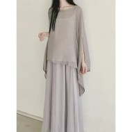 Women's Shirt Linen-Inspired Shirts Blouse Solid Color Basic Casual Long Sleeve Crew Neck Regular Tops Daily Black White Gray Summer Spring 2025 - US