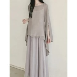 Women's Shirt Linen-Inspired Shirts Blouse Solid Color Basic Casual Long Sleeve Crew Neck Regular Tops Daily Black White Gray Summer Spring 2025 - US