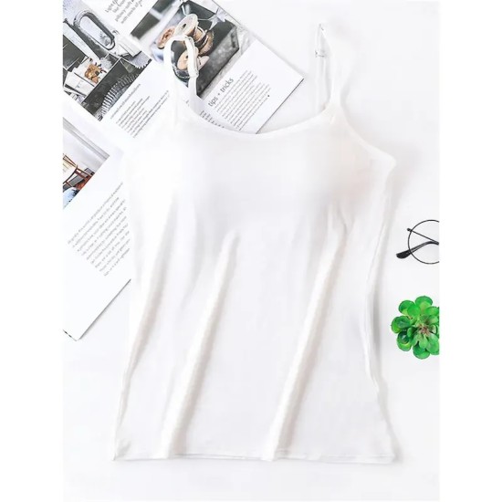 Women's Pajamas Top Pure Color Simple Comfort Daily Rayon Breathable Straps Sleeveless Strap Top Backless Chest pads Summer Spring Home Outfits 2025 Women's Pajamas Top Pure Color Simple Comfort Daily Rayon Breathable Straps Sleeveless Strap Top Backless Chest pads Summer Spring Home Outfits 2025