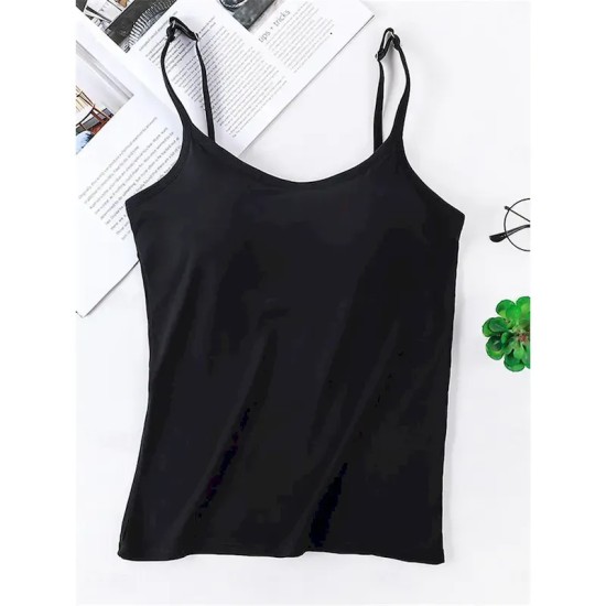 Women's Pajamas Top Pure Color Simple Comfort Daily Rayon Breathable Straps Sleeveless Strap Top Backless Chest pads Summer Spring Home Outfits 2025 Women's Pajamas Top Pure Color Simple Comfort Daily Rayon Breathable Straps Sleeveless Strap Top Backless Chest pads Summer Spring Home Outfits 2025