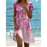 Women's Mini Dress Casual Dress Bohemia Vacation Tropical Cap Sleeve Vacation Holiday Beach Regular Fit Ombre Graphic Tropical Short Sleeve Crew Neck Women's Mini Dress Casual Dress Bohemia Vacation Tropical Cap Sleeve Vacation Holiday Beach Regular Fit Ombre Graphic Tropical Short Sleeve Crew Neck