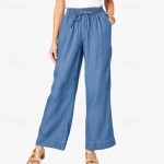 Women's Linen Pants Pants Trousers Lightweight Casual Full Length Mid Rise Plain Pocket Drawstring Breathability Comfortable Inelastic Home Casual Dai Women's Linen Pants Pants Trousers Lightweight Casual Full Length Mid Rise Plain Pocket Drawstring Breathability Comfortable Inelastic Home Casual Dai