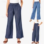 Women's Linen Pants Pants Trousers Lightweight Casual Full Length Mid Rise Plain Pocket Drawstring Breathability Comfortable Inelastic Home Casual Dai Women's Linen Pants Pants Trousers Lightweight Casual Full Length Mid Rise Plain Pocket Drawstring Breathability Comfortable Inelastic Home Casual Dai