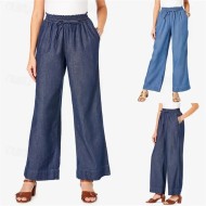 Women's Linen Pants Pants Trousers Lightweight Casual Full Length Mid Rise Plain Pocket Drawstring Breathability Comfortable Inelastic Home Casual Dai Women's Linen Pants Pants Trousers Lightweight Casual Full Length Mid Rise Plain Pocket Drawstring Breathability Comfortable Inelastic Home Casual Dai