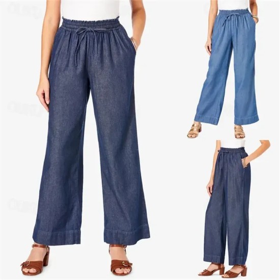 Women's Linen Pants Pants Trousers Lightweight Casual Full Length Mid Rise Plain Pocket Drawstring Breathability Comfortable Inelastic Home Casual Dai Women's Linen Pants Pants Trousers Lightweight Casual Full Length Mid Rise Plain Pocket Drawstring Breathability Comfortable Inelastic Home Casual Dai