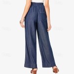 Women's Linen Pants Pants Trousers Lightweight Casual Full Length Mid Rise Plain Pocket Drawstring Breathability Comfortable Inelastic Home Casual Dai Women's Linen Pants Pants Trousers Lightweight Casual Full Length Mid Rise Plain Pocket Drawstring Breathability Comfortable Inelastic Home Casual Dai
