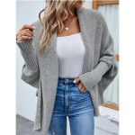 Women's Sweater Jacket Casual Soft Pure Color Shirt Collar Patchwork Long Sleeve Regular Tops Knit Outdoor Daily Weekend Gray Fall Winter 2025 Women's Sweater Jacket Casual Soft Pure Color Shirt Collar Patchwork Long Sleeve Regular Tops Knit Outdoor Daily Weekend Gray Fall Winter 2025