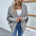 Women's Sweater Jacket Casual Soft Pure Color Shirt Collar Patchwork Long Sleeve Regular Tops Knit Outdoor Daily Weekend Gray Fall Winter 2025 Women's Sweater Jacket Casual Soft Pure Color Shirt Collar Patchwork Long Sleeve Regular Tops Knit Outdoor Daily Weekend Gray Fall Winter 2025