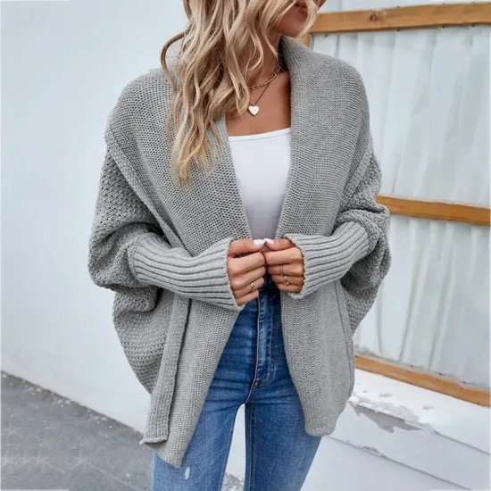 Women's Sweater Jacket Casual Soft Pure Color Shirt Collar Patchwork Long Sleeve Regular Tops Knit Outdoor Daily Weekend Gray Fall Winter 2025 Women's Sweater Jacket Casual Soft Pure Color Shirt Collar Patchwork Long Sleeve Regular Tops Knit Outdoor Daily Weekend Gray Fall Winter 2025