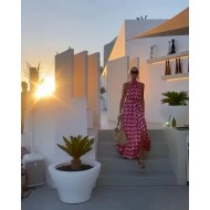 Women's Graphic Print Halter Neck Long Dress Maxi Dress Casual Wedding Party Sleeveless Summer Spring 2025