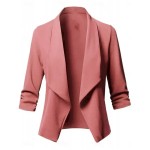 Women's Blazer Work Oversized Solid Color Breathable OL Style Regular Fit Outerwear Long Sleeve Fall Pink S 2025 Women's Blazer Work Oversized Solid Color Breathable OL Style Regular Fit Outerwear Long Sleeve Fall Pink S 2025