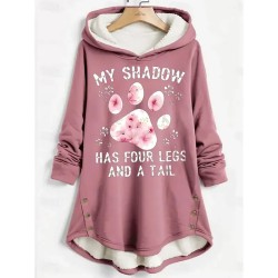 Women's Pullover Hoodie Sweatshirt Graphic Cat Letter Casual Comfrt Long Sleeve Hooded Long Tops Street Dailywear Casual Print Pink Blue Gray Fall Win Women's Pullover Hoodie Sweatshirt Graphic Cat Letter Casual Comfrt Long Sleeve Hooded Long Tops Street Dailywear Casual Print Pink Blue Gray Fall Win