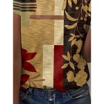 Women's T Shirt Geometric Plants Casual Short Sleeve Round Neck Regular Tops Daily Print Red Summer 2025 Women's T Shirt Geometric Plants Casual Short Sleeve Round Neck Regular Tops Daily Print Red Summer 2025