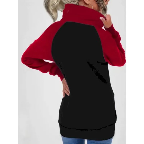 Women's Pullover Hoodie Sweatshirt Color Block Casual Long Sleeve Hooded Regular Tops Street Dailywear Zipper Pocket White Red Khaki Army Green Fall W Women's Pullover Hoodie Sweatshirt Color Block Casual Long Sleeve Hooded Regular Tops Street Dailywear Zipper Pocket White Red Khaki Army Green Fall W