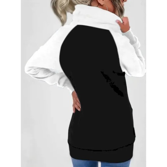 Women's Pullover Hoodie Sweatshirt Color Block Casual Long Sleeve Hooded Regular Tops Street Dailywear Zipper Pocket White Red Khaki Army Green Fall W Women's Pullover Hoodie Sweatshirt Color Block Casual Long Sleeve Hooded Regular Tops Street Dailywear Zipper Pocket White Red Khaki Army Green Fall W