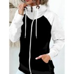 Women's Pullover Hoodie Sweatshirt Color Block Casual Long Sleeve Hooded Regular Tops Street Dailywear Zipper Pocket White Red Khaki Army Green Fall W Women's Pullover Hoodie Sweatshirt Color Block Casual Long Sleeve Hooded Regular Tops Street Dailywear Zipper Pocket White Red Khaki Army Green Fall W