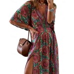 Women's Maxi Dress Casual Dress Swing Dress A Line Dress Boho Dress Casual Daily Regular Fit Floral Half Sleeve V Neck Fuchsia Summer Spring Fall 2025 Women's Maxi Dress Casual Dress Swing Dress A Line Dress Boho Dress Casual Daily Regular Fit Floral Half Sleeve V Neck Fuchsia Summer Spring Fall 2025
