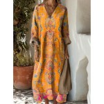 Women's Midi Dress Sundress A Line Dress Vacation Casual Boho Party Holiday Beach Loose Fit Floral Graphic Geometric Long Sleeve V Neck Black Blue Ora Women's Midi Dress Sundress A Line Dress Vacation Casual Boho Party Holiday Beach Loose Fit Floral Graphic Geometric Long Sleeve V Neck Black Blue Ora