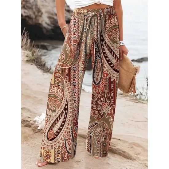 Women's Wide Leg Chinos Baggy Pants Vacation Vintage Fashion Full Length High Waist Graphic Printing Thermal Warm Soft Breathable Micro-elastic Vacati Women's Wide Leg Chinos Baggy Pants Vacation Vintage Fashion Full Length High Waist Graphic Printing Thermal Warm Soft Breathable Micro-elastic Vacati