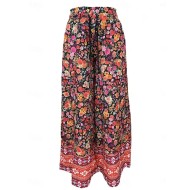Women's Wide Leg Chinos Fashion Streetwear Full Length High Waist Floral Pocket Elastic Waistband Print Comfy Soft Comfortable Micro-elastic Outdoor S