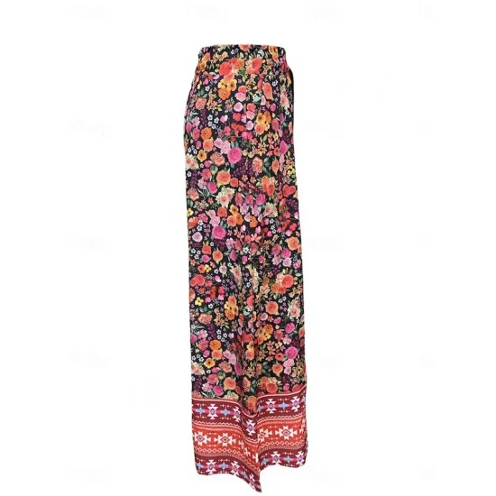 Women's Wide Leg Chinos Fashion Streetwear Full Length High Waist Floral Pocket Elastic Waistband Print Comfy Soft Comfortable Micro-elastic Outdoor S Women's Wide Leg Chinos Fashion Streetwear Full Length High Waist Floral Pocket Elastic Waistband Print Comfy Soft Comfortable Micro-elastic Outdoor S