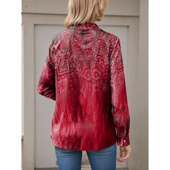 Women's Shirt Button Down Tunic Shirt Collar Long Sleeve Graphic Casual Regular Tops Work Daily s Print Red Blue Green Khaki Spring Fall Winter 2025 Women's Shirt Button Down Tunic Shirt Collar Long Sleeve Graphic Casual Regular Tops Work Daily s Print Red Blue Green Khaki Spring Fall Winter 2025