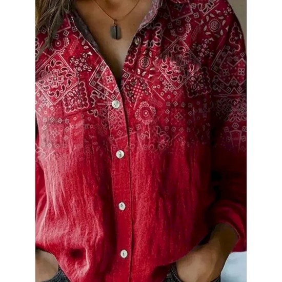 Women's Shirt Button Down Tunic Shirt Collar Long Sleeve Graphic Casual Regular Tops Work Daily s Print Red Blue Green Khaki Spring Fall Winter 2025 Women's Shirt Button Down Tunic Shirt Collar Long Sleeve Graphic Casual Regular Tops Work Daily s Print Red Blue Green Khaki Spring Fall Winter 2025