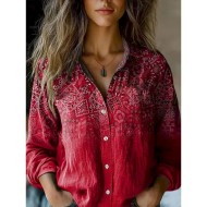 Women's Shirt Button Down Tunic Shirt Collar Long Sleeve Graphic Casual Regular Tops Work Daily s Print Red Blue Green Khaki Spring Fall Winter 2025 Women's Shirt Button Down Tunic Shirt Collar Long Sleeve Graphic Casual Regular Tops Work Daily s Print Red Blue Green Khaki Spring Fall Winter 2025