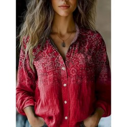 Women's Shirt Button Down Tunic Shirt Collar Long Sleeve Graphic Casual Regular Tops Work Daily s Print Red Blue Green Khaki Spring Fall Winter 2025 Women's Shirt Button Down Tunic Shirt Collar Long Sleeve Graphic Casual Regular Tops Work Daily s Print Red Blue Green Khaki Spring Fall Winter 2025