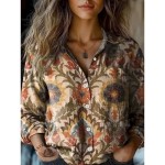 Women's Shirt Button Down Tunic Shirt Collar Long Sleeve Graphic Casual Regular Tops Work Daily s Print Red Blue Green Khaki Spring Fall Winter 2025 Women's Shirt Button Down Tunic Shirt Collar Long Sleeve Graphic Casual Regular Tops Work Daily s Print Red Blue Green Khaki Spring Fall Winter 2025