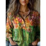 Women's Shirt Button Down Tunic Shirt Collar Long Sleeve Graphic Casual Regular Tops Work Daily s Print Red Blue Green Khaki Spring Fall Winter 2025 Women's Shirt Button Down Tunic Shirt Collar Long Sleeve Graphic Casual Regular Tops Work Daily s Print Red Blue Green Khaki Spring Fall Winter 2025