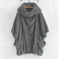 Women's Winter Coat Athleisure Holiday Daily Wear Fall Winter Regular Coat Loose Fit Stylish Casual Jacket Long Sleeve Solid Color Irregular Hem Black Women's Winter Coat Athleisure Holiday Daily Wear Fall Winter Regular Coat Loose Fit Stylish Casual Jacket Long Sleeve Solid Color Irregular Hem Black