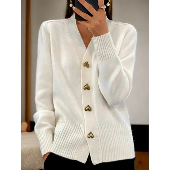 Women's Sweater Cardigan Casual Soft Pure Color Ribbed V Neck Pocket Knitted Long Sleeve Regular Tops Knit Outdoor Daily Weekend Black White Fall Wint Women's Sweater Cardigan Casual Soft Pure Color Ribbed V Neck Pocket Knitted Long Sleeve Regular Tops Knit Outdoor Daily Weekend Black White Fall Wint