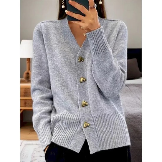 Women's Sweater Cardigan Casual Soft Pure Color Ribbed V Neck Pocket Knitted Long Sleeve Regular Tops Knit Outdoor Daily Weekend Black White Fall Wint Women's Sweater Cardigan Casual Soft Pure Color Ribbed V Neck Pocket Knitted Long Sleeve Regular Tops Knit Outdoor Daily Weekend Black White Fall Wint