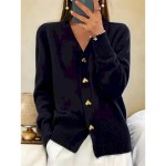 Women's Sweater Cardigan Casual Soft Pure Color Ribbed V Neck Pocket Knitted Long Sleeve Regular Tops Knit Outdoor Daily Weekend Black White Fall Wint Women's Sweater Cardigan Casual Soft Pure Color Ribbed V Neck Pocket Knitted Long Sleeve Regular Tops Knit Outdoor Daily Weekend Black White Fall Wint